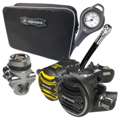 Atemregler Komplettset XTX 200 Din + Oct. XTX 40 Set / Automatentasche / Finimeter / Inflatorschlauch