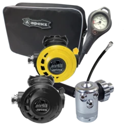 Atemregler Komplettset ATX 40 / DS4 DIN / Automatentasche / Apeks Finimeter / Inflatorschlauch