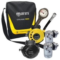 Atemregler Komplettset ATX 40 / DS4 DIN + 1.Stufe DS4 / Atemreglertasche / Finimeter / Inflatorschlauch