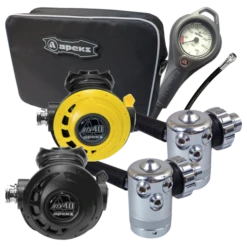 Atemregler Komplettset ATX 40 / DS4 DIN + 1.Stufe DS4 / Automatentasche / Finimeter / Inflatorschlauch