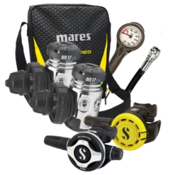 Atemregler Komplettset MK17 EVO / S600 / R105 + 1.Stufe MK17 EVO / Atemreglertasche / Finimeter / Inflatorschlauch