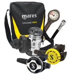 Atemregler Komplettset MK17 EVO / S600 / R105 / Atemreglertasche / Finimeter / Inflatorschlauch