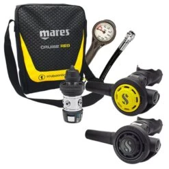 Atemregler Komplettset MK2 EVO DIN 300 / R095 / R095 / Atemreglertasche / Finimeter / Inflatorschlauch