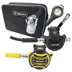 Atemregler Komplettset XTX50 Din + Oct. XTX40 Set / Automatentasche / Finimeter / Inflatorschlauch