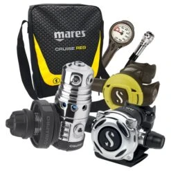 Atemregler Komplettset MK25 EVO DIN 300 / A700 / S270 / Atemreglertasche / Finimeter / Inflatorschlauch