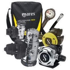 Atemreglerkomplettset MK19 EVO DIN / A700 / S270 + 1.Stufe MK17 EVO / Atemreglertasche / Finimeter / Inflatorschlauch