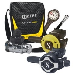 Atemreglerkomplettset MK19 EVO DIN / S620ti / S270 / Atemreglertasche / Finimeter / Inflatorschlauch