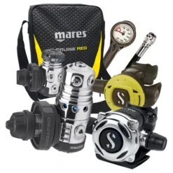 Atemregler Komplettset MK25 EVO DIN 300 / A700 / S270 + 1. Stufe MK17 EVO / Atemreglertasche / Finimeter / Inflatorschlauch