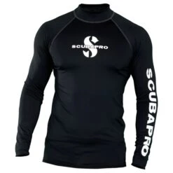 BLACK Rash Guard Langarm Herren UPF50