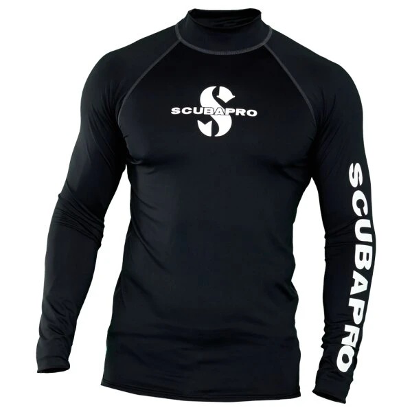 BLACK Rash Guard Langarm Herren UPF50